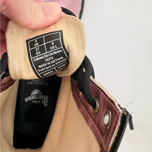 Dr Martens Metallic Pink Lace Up Combat Boots 25279 Size 6 - Picture 7 of 9